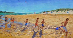 Kunnossa pitäminen, Meren vieressä olevat kaivot, (öljy kankaalle) tekijältä Andrew Macara
