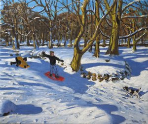 Punainen kelkka, Lomberdale Hall, Derbyshire, 2014, tekijältä Andrew Macara