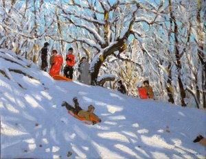 Kelkkailu, 2010 (öljy kankaalle) tekijältä Andrew Macara