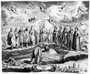 Firmmentum Sobiescianum tai Uranographia, kirjoittanut Johannes Hevelius (1611-87), kaivertanut Charles de la Haye, pub. vuonna 1687 tekijältä Andrzej Stech