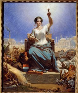 Ranska valaisee maailmaa. Allegoria. Janet Langen (1815-1872) maalaus