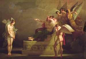 Kohtaus legendasta Amour and Psyche tekijältä Angelica Kauffmann