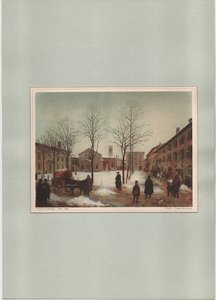 Milano - Piazza Borromeo, tuntematon (tulostus) tekijältä Angelo Inganni
