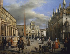 Piazza San Marco tekijältä Angelo Inganni