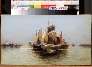 "Purjeveneet" Angelo Maria Costan (1670-1721) maalaus 1600-luvun valtion taidemuseo, Tula, Venäjä tekijältä Angelo Maria Costa