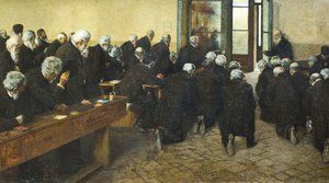 Viaticum, 1884 (öljy kankaalle) tekijältä Angelo Morbelli