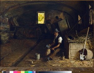 Puunhalkaisija. 1881-84 tekijältä Angelo Morbelli