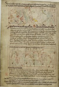 Puuvilla Claudius B. IV, f.25v Abraham ja Lot tekijältä Anglo Saxon