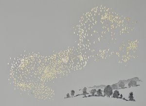 Fuuga, 2017 (akvatinta ja kuuma lehtileimaus paperille) tekijältä angus hampel