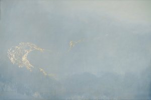 Light, 2022 (öljy ja lehtikulta pellavalla)
