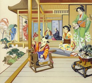 1700-luvun japanilainen talo (guassi paperille) tekijältä Angus McBride