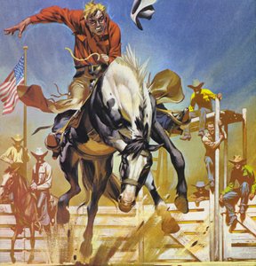 Amerikkalainen ratsastaja (värilitro) tekijältä Angus McBride