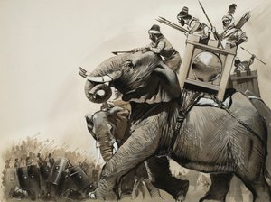 Zaman taistelu vuonna 202 eKr. (guassi paperille) tekijältä Angus McBride