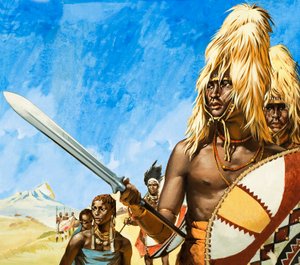 Masai-heimo Afrikassa tekijältä Angus McBride