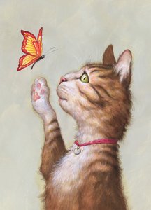 Eustace Tabby, 2019 (akryyli kuvituskartongille, julkaisematon) tekijältä Anita Kunz