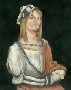 Self Portrait With Facial Hair, 2011 (akryylimaali kuvituskartongille) tekijältä Anita Kunz