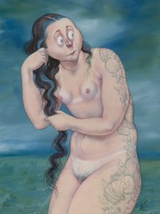 Venus Rising After A Dip, 2018 (akryylimaali kuvituskartongille) tekijältä Anita Kunz