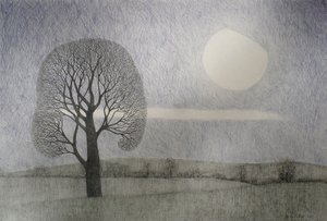 Helmikuun kuu, 2010 (värikynä paperille)