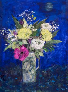 Midnight Flowers, Deep Blue Ground