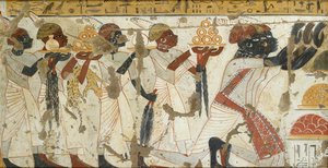 Kopio seinämaalauksesta Huyn yksityishaudasta 40, Thebes I,1, 75-78, 1900-luku