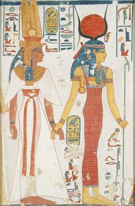 Kopio seinämaalauksesta Nefertarin kuningattaren haudasta 66, Thebes, 1900-luku