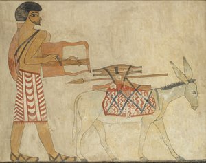 Kopio seinämaalauksesta, Khnumhotpe III:n yksityinen hauta 3, Beni Hasan, 1900-luku tekijältä Anna
