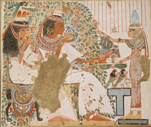 Kopio seinämaalauksesta, Userhetin yksityinen hauta 51, Thebes, 1900-luku