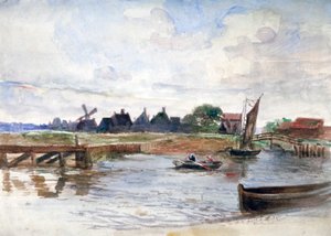 "River Scene", 1864-1930. tekijältä Anna Lea Merritt