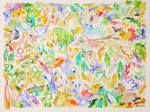 1 Joutsenlaulu, 2023 (akvarelli) tekijältä Anna Pugh