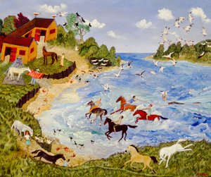 Kesäneljännes, 2009 (akryyli) tekijältä Anna Pugh