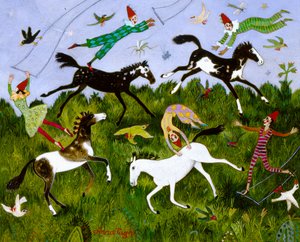 Swingalong, 2006 (akryyli) tekijältä Anna Pugh
