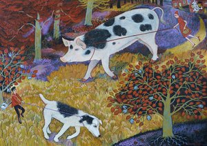 Truffling, 2020 (akryyli) tekijältä Anna Pugh