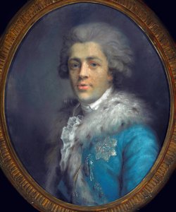 Kreivi Ignacy Potockin (1750-1809) muotokuva. (Kreivi Roman Ignacy Franciszek Potockin muotokuva). Anna Gault de Saint Germainin (Rajecka) teos (noin 1760-1832), pastelli paperille, noin 1784. Puolalainen taide tekijältä Anna Rajecka Gault de Saint Germain