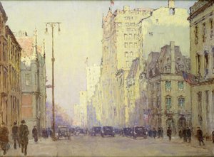 5th Ave, 57th Street, noin 1918 (öljy kankaalle).