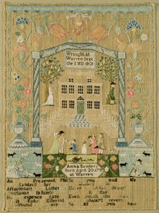 Sampleri, 1801 (silkkilanka pellavalle) tekijältä Anna Sanders