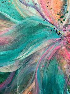 Eläväinen abstrakti kukkakuvio tekijältä Anna Viklund