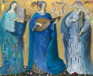 Meditaatioita Pyhästä Kolminaisuudesta - Olivier Messiaenin musiikin mukaan, 2007 (öljy belgialaiselle pellavalle).
