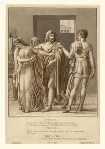 Phaedra hylkää Theseuksen syleilyt tekijältä Anne-Louis Girodet de Roucy-Trioson