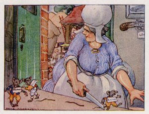 Lastenlaulu: Kolme sokeaa hiirtä (väri litho)