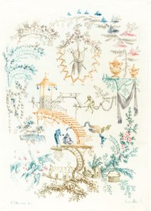 Kiinan arabeski apinalla, 1760-luvun alku.