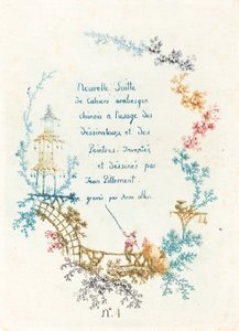 Uuden kiinalaisen arabeskisarjan otsikkosivu 1760-luvun alussa.