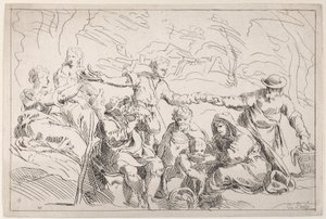 Juhla ulkona syömässä, 1700-luku. tekijältä Anne Claude Philippe de Caylus