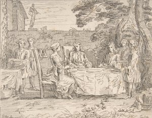 Distinguished Meal, noin 1725-1765. tekijältä Anne Claude Philippe de Caylus