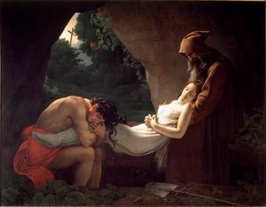 Atala Atalan haudalla tai hautajaisissa tekijältä Anne Louis Girodet de Roucy Trioson