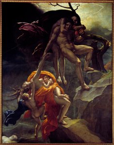 Vedenpaisumus kohtaus. Anne Louis Girodet de Roucy-Triosonin maalaus (Anne-Louis Girodet de Roucy Trioson