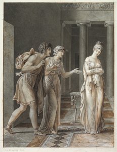 Oresteksen ja Hermionen tapaaminen, c. 1800. tekijältä Anne Louis Girodet de Roucy Trioson