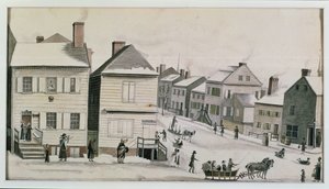 The Corner of Warren ja Greenwich Street, 1809 tekijältä Anne Marguerite Hyde de Neuville