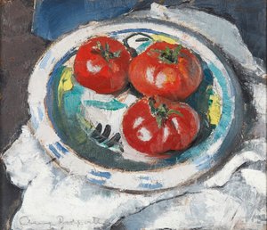 Still Life - Kolme tomaattia (öljy aluksella)