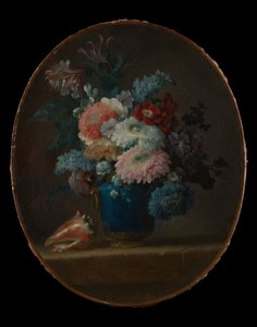 Kukkimaljakko ja kotilo, 1780. tekijältä Anne Vallayer Coster