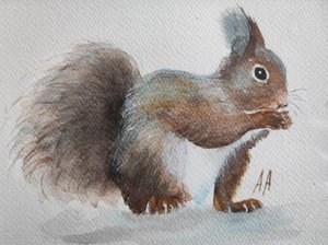 Viehättävä punainen orava tekijältä Annette Armitage